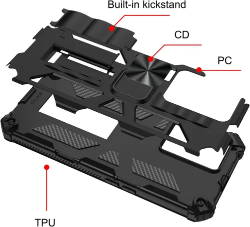Vista 6 de Funda compatible con OnePlus Nord N300 5G con protector de pantalla de vidrio templado, protección de cuerpo completo [grado militar] funda