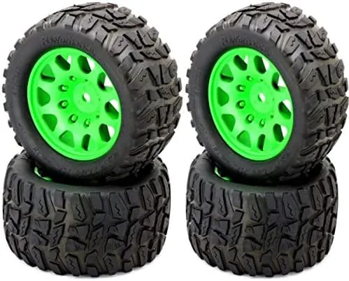 Vista 6 de Powerhobby Raptor XL Neumáticos con cinturón/Viper Wheels (4) 24MM HEX (negro)