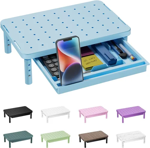 Vista 20 de WALI Soporte para monitor de computadora para escritorio, elevador Negro