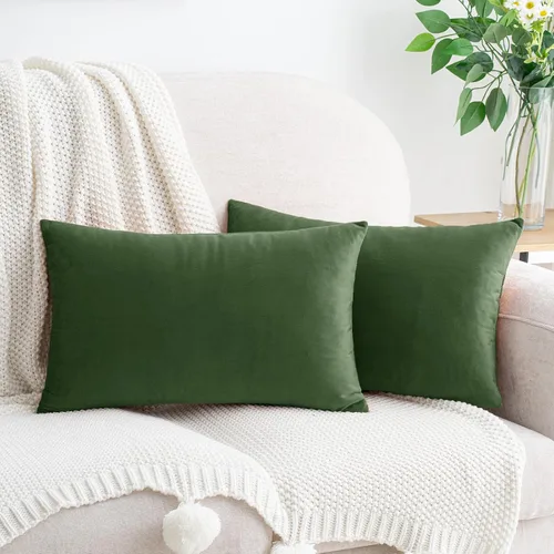 Vista 45 de HWY 50 fundas de almohada decorativas de terciopelo sólido para sofá, sala de estar. Ambar