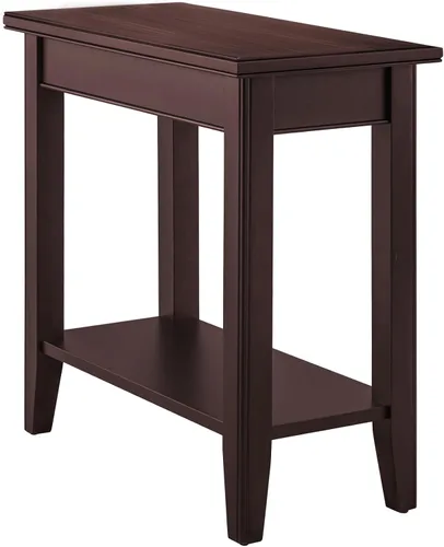 Vista 12 de Leick Home Laurent - Mesa auxiliar, madera maciza, estante inferior, estrecho, fácil de montar, para sala de estar/dormitorio, negro, 24.0 pulgadas