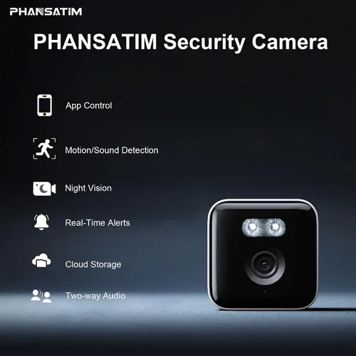 Vista 2 de 4 cámaras de vigilancia inteligentes de 2MP Wi-Fi 6, cámaras interiores con audio y video, cámara de seguridad para el hogar con funciones