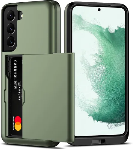 Vista 16 de Nvollnoe Funda para Samsung S22 con tarjetero 5G de 6.1 pulgadas, delgada, de doble capa, resistente, protector para Galaxy S22, funda con ranura
