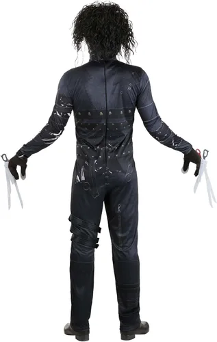 Vista 8 de Edward Scissorhands Men's Costume Jumpsuit with Scissor Gloves and 10 Blades