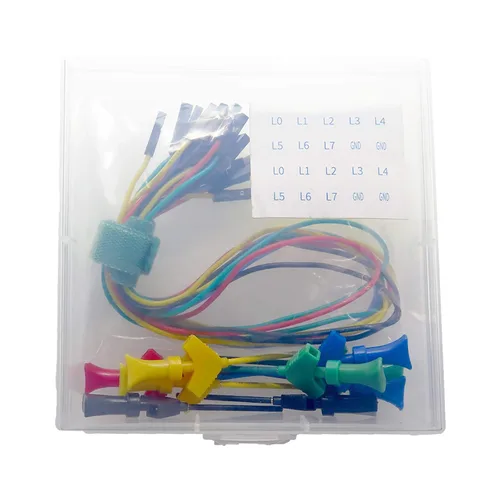 Vista 7 de Goupchn Clips de gancho de prueba SMD IC con cables de puente de silicona Kit de cables de prueba para analizador lógico 5