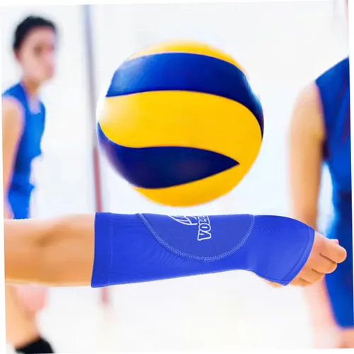 Vista 2 de Protectores de brazo de voleibol para mujer, 2 pares de protectores de brazo deportivos, coderas acolchadas, soporte de muñeca transpirable