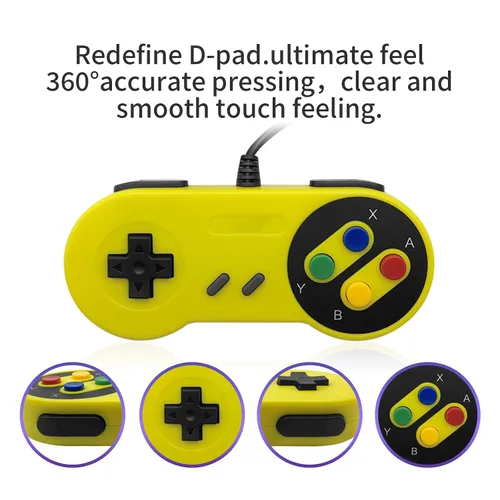 Vista 3 de Coiorvis Wired Controller for Switch, USB controller for PC Emulator Game, Mobile Controller (Yellow)