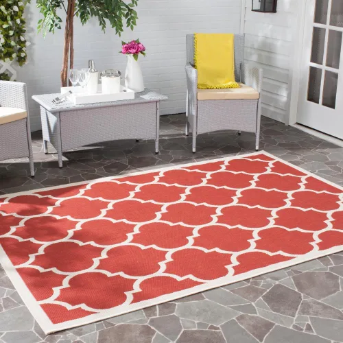 Vista 39 de SAFAVIEH Courtyard Collection - Alfombra decorativa de 2 x 3 pies 7 pulgadas, verde oscuro y beige, no desprende pelusa y de fácil cuidado
