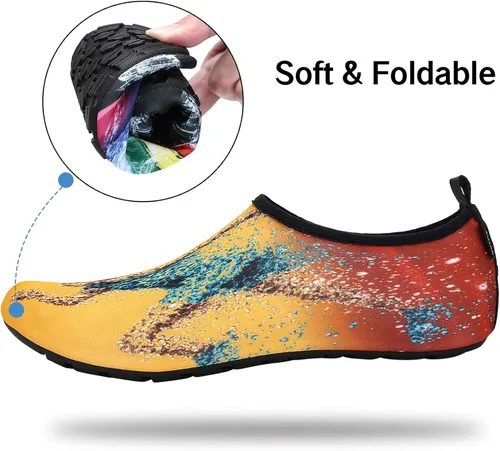 Vista 4 de Zapatos de agua para hombre y mujer de secado rápido para playa piscina natación buceo surf deportes acuáticos caminar yoga Mármol y negro