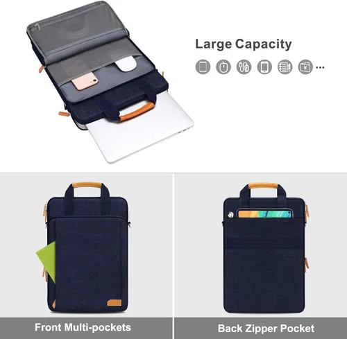 Vista 4 de MOSISO 360 Protective Laptop Bag, Computer Bag, Laptop Shoulder Bag with Trolley Sleeve&Front Pockets