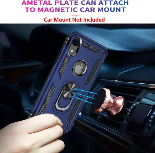 Vista 5 de STARSHOP Funda protectora para iPhone XR, con [protector de pantalla de vidrio templado incluido], cubierta protectora de doble capa de grado