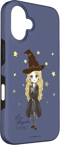 Vista 3 de Funda para iPhone 16 Harry Potter Luna Lovegood con cita y estrellas