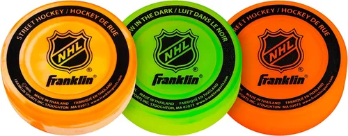 Vista 4 de Franklin Sports Disco de hockey callejero de la NHL - Disco de hockey sin rebote para exteriores y patines - Tamaño oficial para juegos de niños