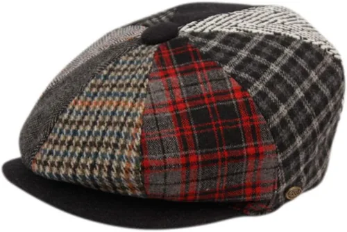 Vista 25 de Hombres de lana Newsboy Cabbies Otoño Invierno Clásico Patchwork Plaid Apple Cap Golf Sombrero Multicolor