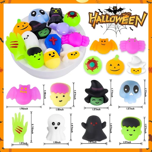 Vista 3 de MGparty 24 juguetes de Halloween para niños, regalos de fiesta de Halloween, bolsas de regalo, premios, decoraciones de Halloween, juguetes