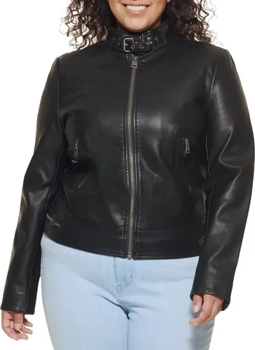 Vista 4 de Levi's Women's Faux Leather Motocross Racer Jacket (Standard and Plus)