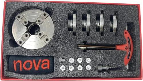 Vista 7 de NOVA 48291 PREMIER PRO-TEK G3 Portabrocas para torno de madera con mandíbulas PRO-TEK de 2 pulgadas, tornillo de carpintero y Dlx. Caja