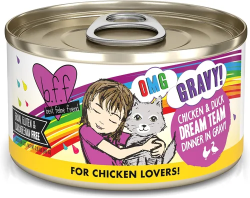 Vista 42 de Weruva B.F.F. OMG – mejor amigo felino Oh My Gravy! Latas de comida húmeda natural sin granos, recetas de tierra y mar en salsa