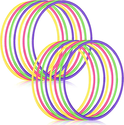 Vista 13 de Sratte 12 aros de juguete desmontables y ajustables para niños, anillo de ejercicio de color, círculo de plástico para niños y adolescentes,