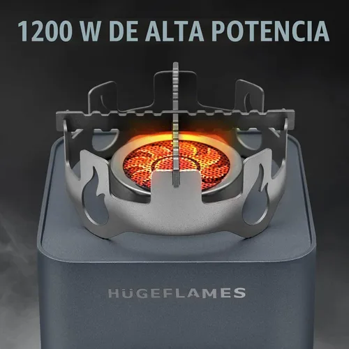 Vista 8 de Estufa de camping de propano con estuche de transporte e ignición portátil, estufa de gas para camping al aire libre, barbacoa, senderismo