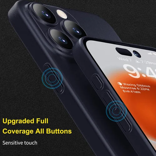 Vista 3 de memumi Funda delgada para iPhone 15 Pro de 0.012 in, ligera, cubierta de lente de cámara, protección completa PP acabado mate, cubierta trasera