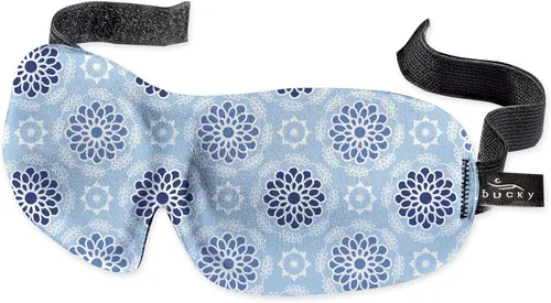 Vista 17 de Bucky 40 Blinks Máscara de Ojos Sin Presión para Viajes y Sueño, Blue Atlas, Talla Única
