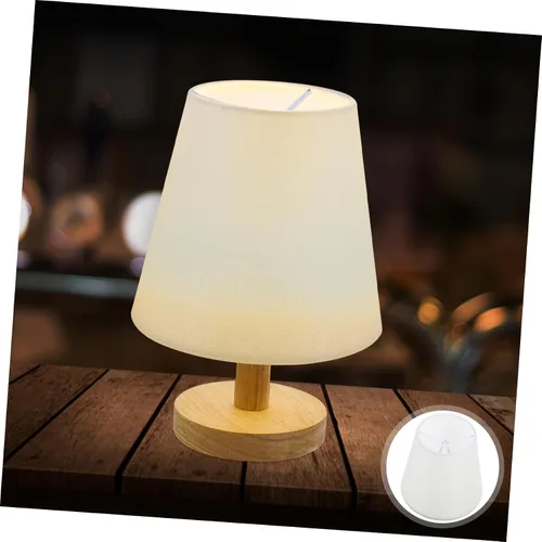 Vista 4 de CALLARON Lámpara pequeña de tela con clip para lámpara de mesa de pared (beige) Pantalla de tela para luz de mesa