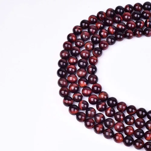 Vista 9 de Cuentas sueltas redondas naturales AAA+ de ojo de tigre azul oscuro, piedra energética, poder curativo para hacer pulseras y joyas, 1 cuerda de 15