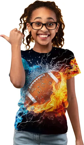 Vista 3 de QoGoer Camisetas gráficas 3D para niños, camisetas novedosas para niños y niñas, camisetas de manga corta con cuello redondo para adolescentes de 6