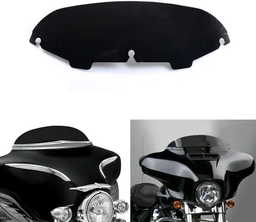 Vista 4 de Parabrisas negro de 4.5 pulgadas compatible con parabrisas Harley Davidson Electra Street Tri Ultra Glide 1996-2013 96-13