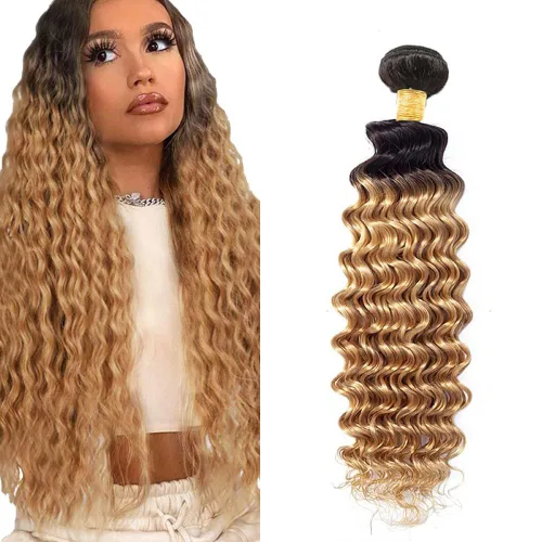 Vista 142 de 300g 1B27 Human Hair Bundles Honey Blonde Bundles Human Hair 10A Brazilian Virgin Remy Hair Extensions 8 10 12 Inch