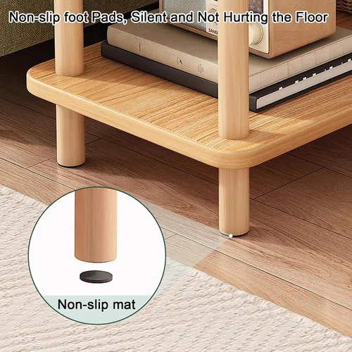 Vista 7 de Mesa auxiliar rectangular de varios tamaños con dos capas, espacio de almacenamiento para sala de estar, dormitorio, fácil montaje