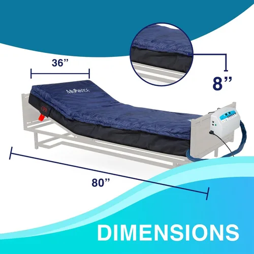 Vista 6 de MedVance Sistema médico de reemplazo de colchón de baja pérdida de aire con alarma, 8 pulgadas con funda acolchada, totalmente digital con control
