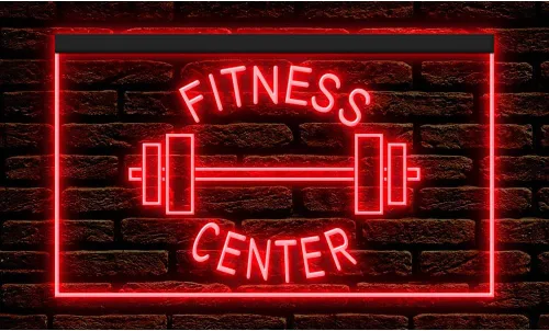 Vista 5 de 160034 - Letrero de neón con luz LED para gimnasio, sala de gimnasio, sala de gimnasio (12 x 8 pulgadas, 16 colores por control remoto)