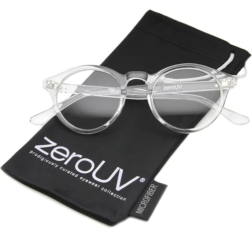 Vista 5 de zeroUV Vintage Inspired Clear Lens Small Circle Round Sunglasses