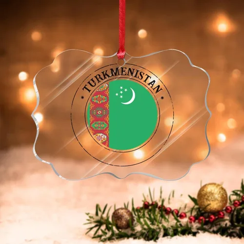 Vista 24 de Bandera de Andorra, adorno colgante de Navidad, bandera nacional, decoraciones de Navidad, adornos acrílicos, colgante para árbol de Navidad