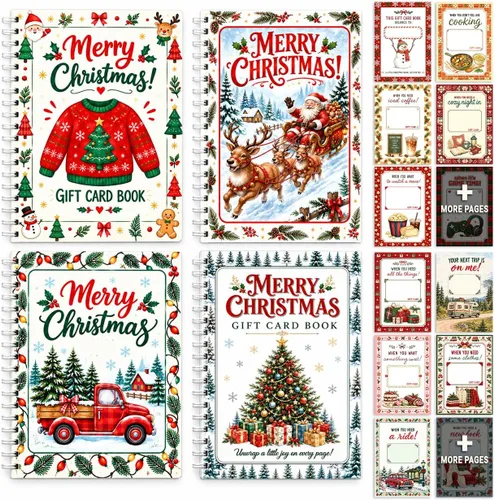 Vista 19 de Libro de tarjetas de Navidad de regalo para adultos, regalo vintage de Papá Papá Noel de Navidad