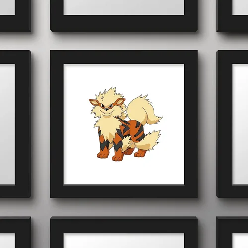 Vista 3 de Trends International Gallery Pops Pokemon - Arte de pared arcanino, versión enmarcada negra, 12 x 12 pulgadas
