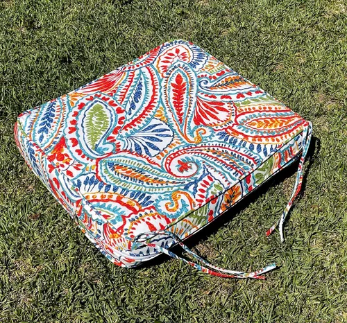 Vista 6 de BELLRINO Juego de 4 fundas de cojín decorativas impermeables para exteriores, de 24 x 24 x 4 pulgadas, para silla, asiento, jardín, banco, porche