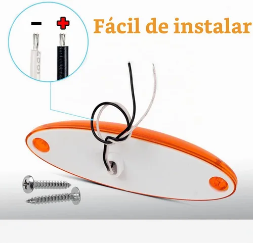 Vista 4 de 5 piezas de lentes ámbar con 6 LED ámbar, luces marcadoras de cabina de techo superior, luces de circulación, ensamblajes de luz marcadora