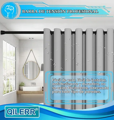 Vista 5 de Barras de tensión pequeñas de 16 a 28 pulgadas, barra de cortina corta ajustable, barras de tensión de resorte resistentes para ventanas, cortinas