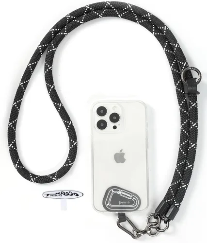 Vista 14 de Cordón para teléfono celular ×1, Pestaña de sujeción ×2, Correa de teléfono ajustable universal, Cruzada, Cordón para el cuello, Correa de cuerda
