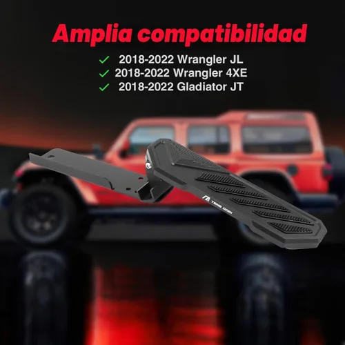 Vista 4 de Almohadilla de Reposapiés para Conductor - Panel Lateral Izquierdo Ajustable Antideslizante Engrosado Sin Perforación Compatible con Jeep Wrangler