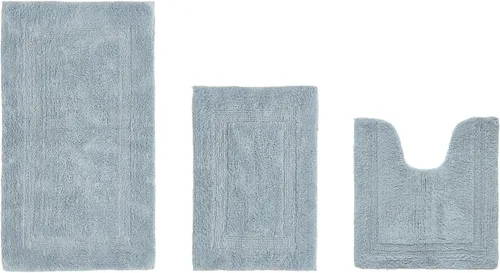 Vista 103 de Better Trends - Juego de 2 alfombras de baño 100% algodón, extra suaves, con borlas, de 17" x 24", alfombra de baño superabsorbente y reversible