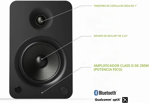 Vista 2 de Kanto Altavoces alimentados YU6MB con Bluetooth y Phono PREAMP - Negro mate - Par