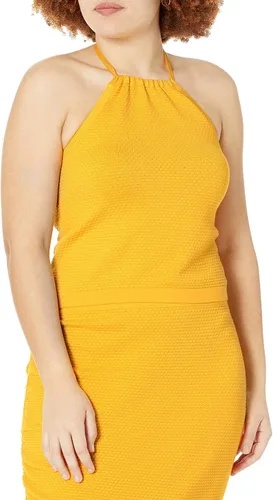 Vista 4 de The Drop Amanda - Suéter con textura halter para mujer