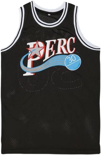 Vista 2 de PERC30 Camiseta de baloncesto #30 Perc O'Cet Movie para hombre cosida Negro