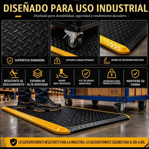 Vista 5 de Tapete conductor antifatiga ESD de 3 x 5 pies, placa de diamante duradera y resistente, alfombrilla ergonómica de esponja suave, antideslizante