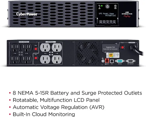 Vista 3 de CyberPower Respaldo de batería de UPS de onda sinusoidal de la aplicación inteligente PR750RT2UC