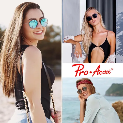 Vista 6 de Pro Acme Gafas de sol polarizadas de metal redondas pequeñas para mujer, estilo retro